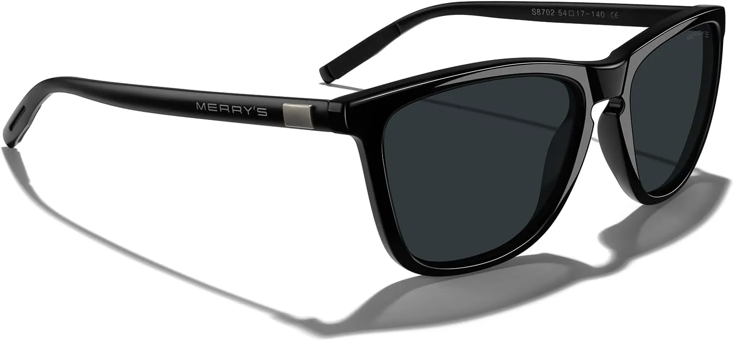 MERRY'S Unisex Polarized Sunglasses for Women Men Classic Retro Designer Style Aluminum Legs