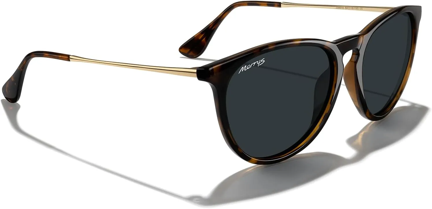 MERRY'S Vintage Polarized Sunglasses for Women Men Retro Round Mirrored Lens Sun glasses UV400