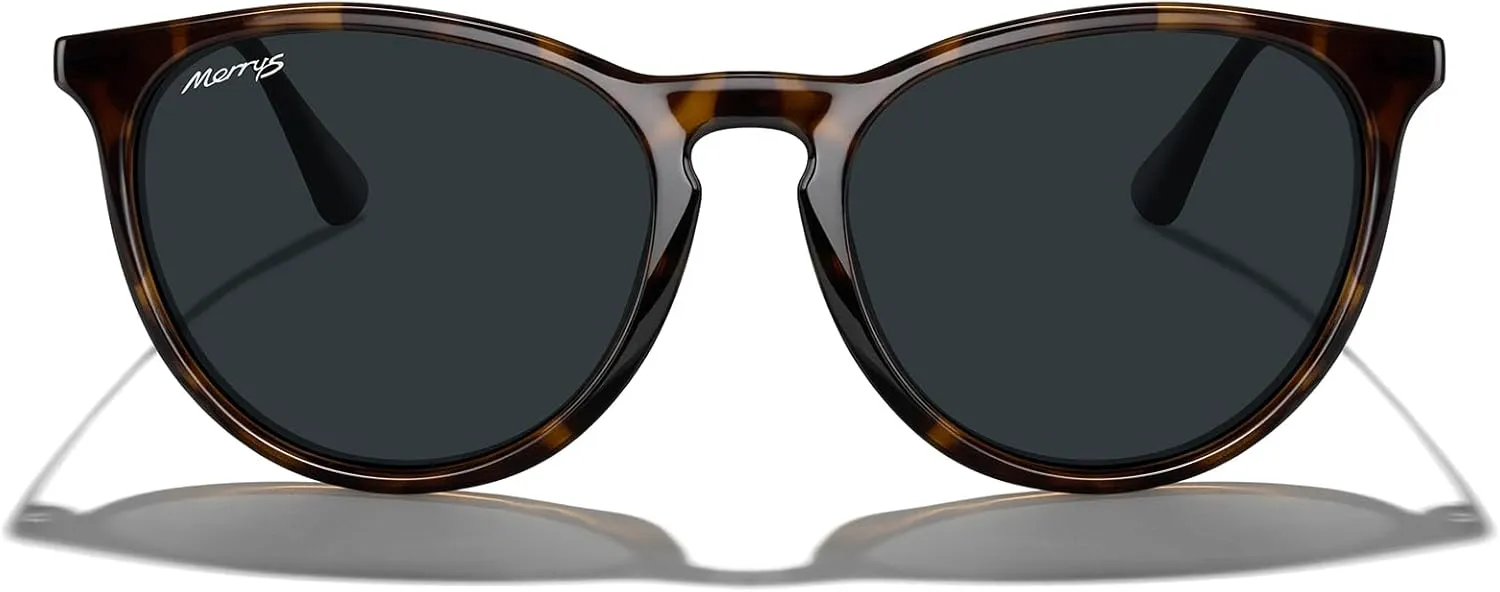 MERRY'S Vintage Polarized Sunglasses for Women Men Retro Round Mirrored Lens Sun glasses UV400