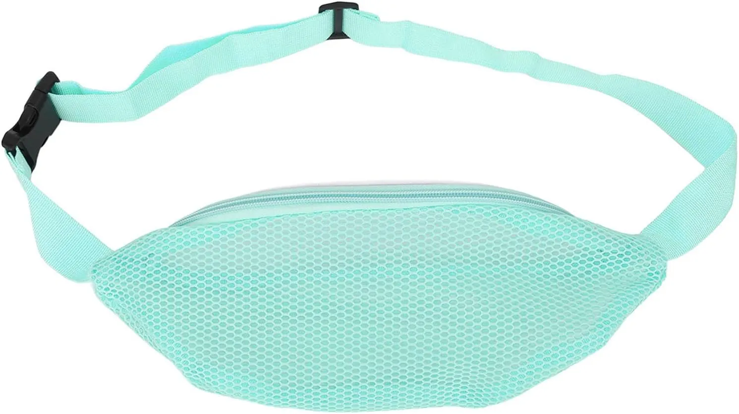 Mesh Beach Bag, Grid Clear Fanny Pack, Beach Waist Packs Sand Toys for Kids and Adults Waterproof Belt Lightweight Waist Bags for Outdoor Sports(Light Blue)