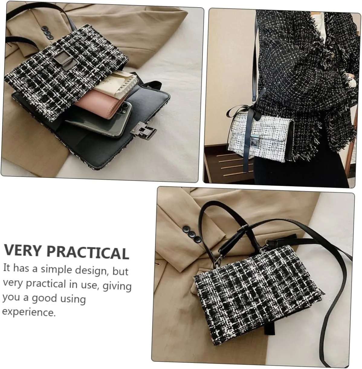 Messenger Bag Wallet for Women Cross Body Bag for Women Black Crossbody Purse Tote for Women Card Wallet