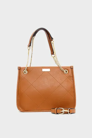 Metal Handle Shoulder Bag