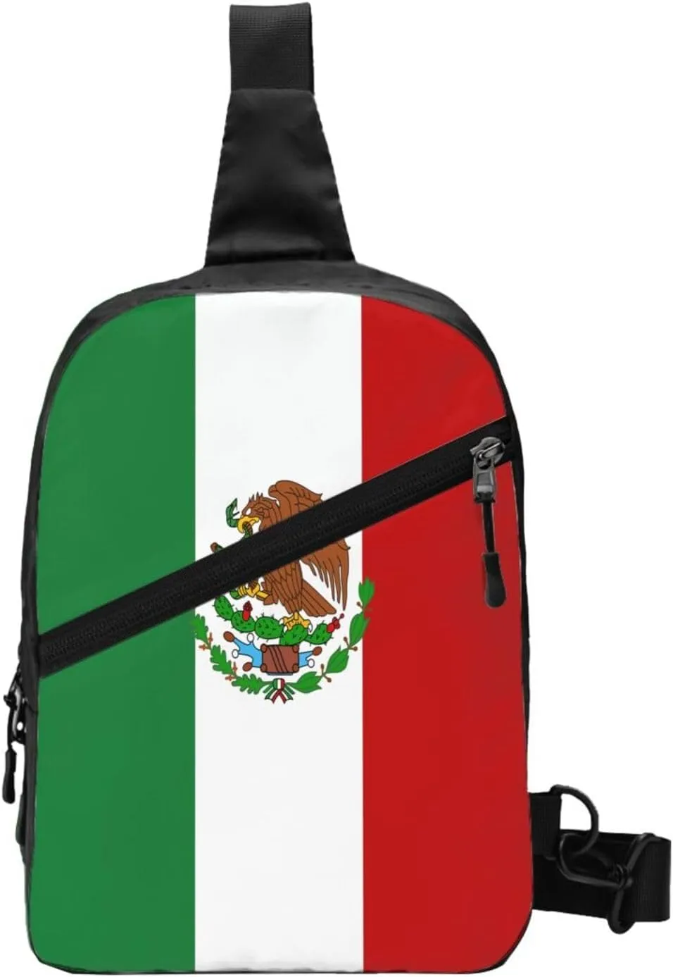 Mexico Mexican Eagle Flag Portable Crossbody Bag Foldable Sling Bags Sports Gym Chest Daypack Reusable Shoulder Backpack Casual Diagonally Rucksack Fanny Packs