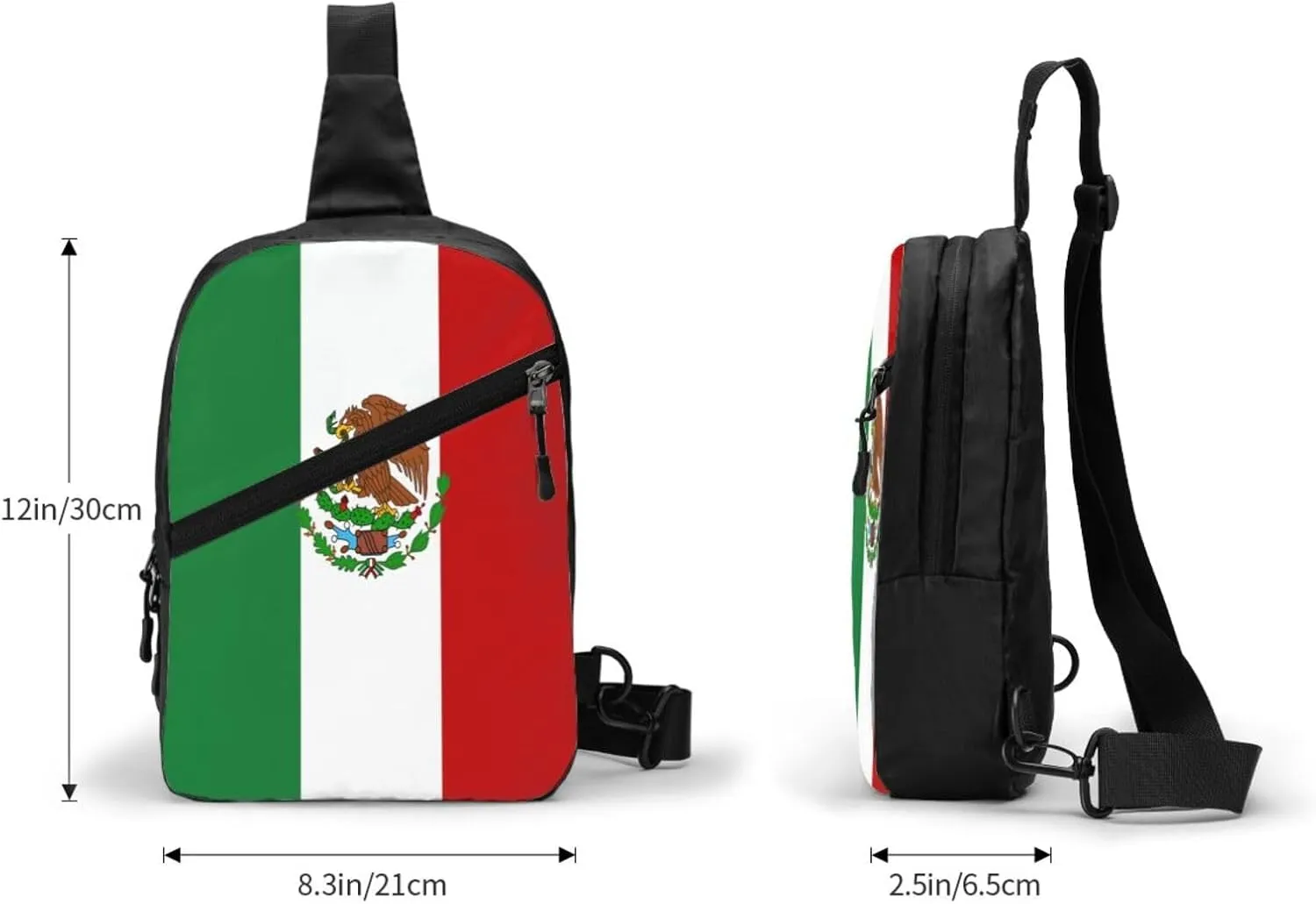 Mexico Mexican Eagle Flag Portable Crossbody Bag Foldable Sling Bags Sports Gym Chest Daypack Reusable Shoulder Backpack Casual Diagonally Rucksack Fanny Packs