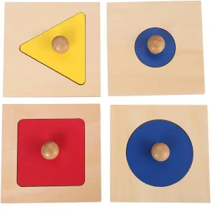MEYOR Montessori Thick Single/Multiple Materials Insets Single Shape Puzzles Toddler Preschool Toys Learning Materials Color Sorter Material Sensorial Toy for Toddler