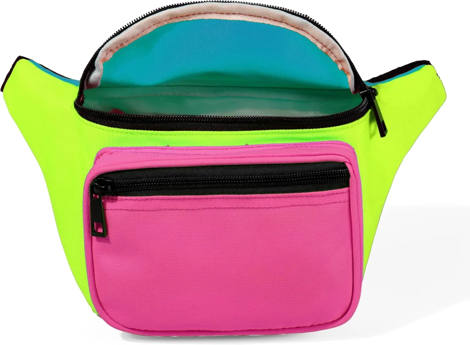 MIAIULIA 80s Neon Waist Fanny Pack for 80s Costumes,Festival Travel Party(Rose Green Blue)