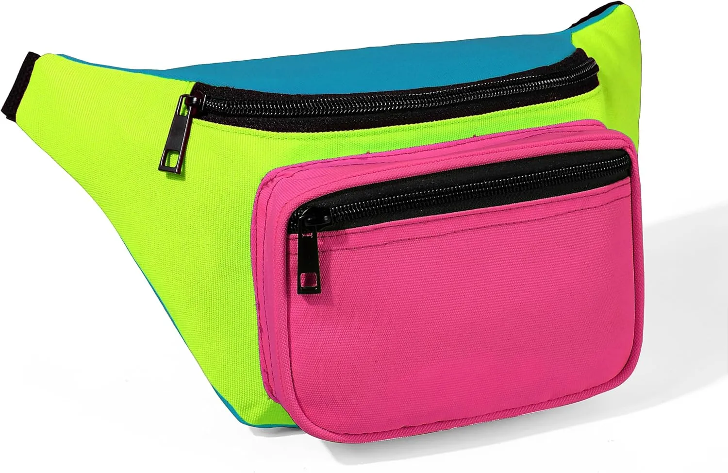 MIAIULIA 80s Neon Waist Fanny Pack for 80s Costumes,Festival Travel Party(Rose Green Blue)