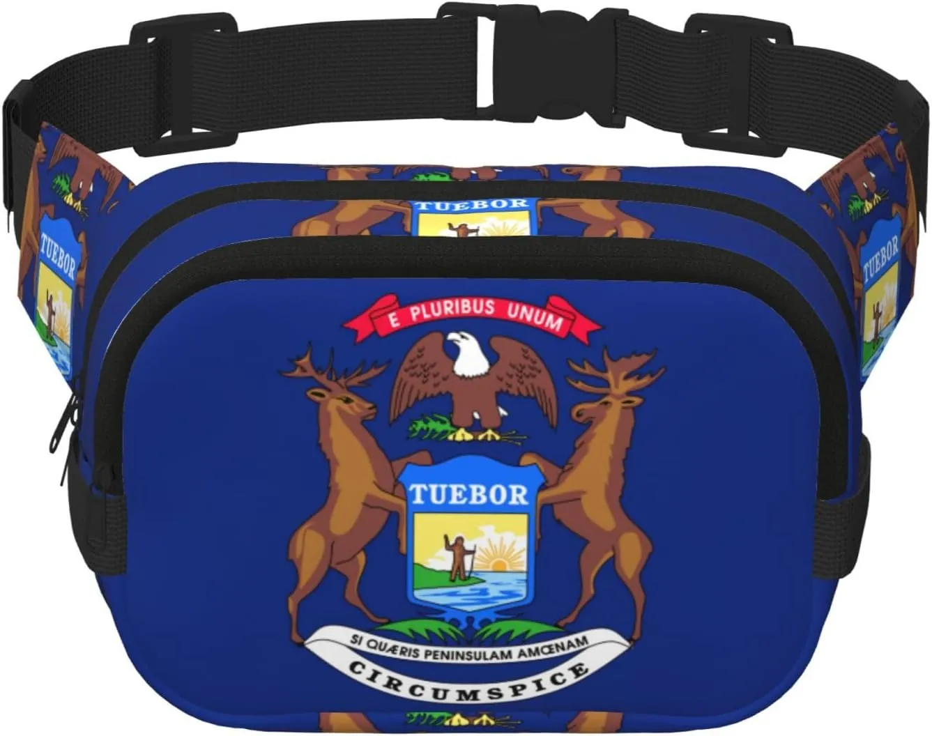 Michigan State Flag print Fashion Waist Packs Crossbody Belt Bag Fanny Pack for Women Crossbody for Traveling Running