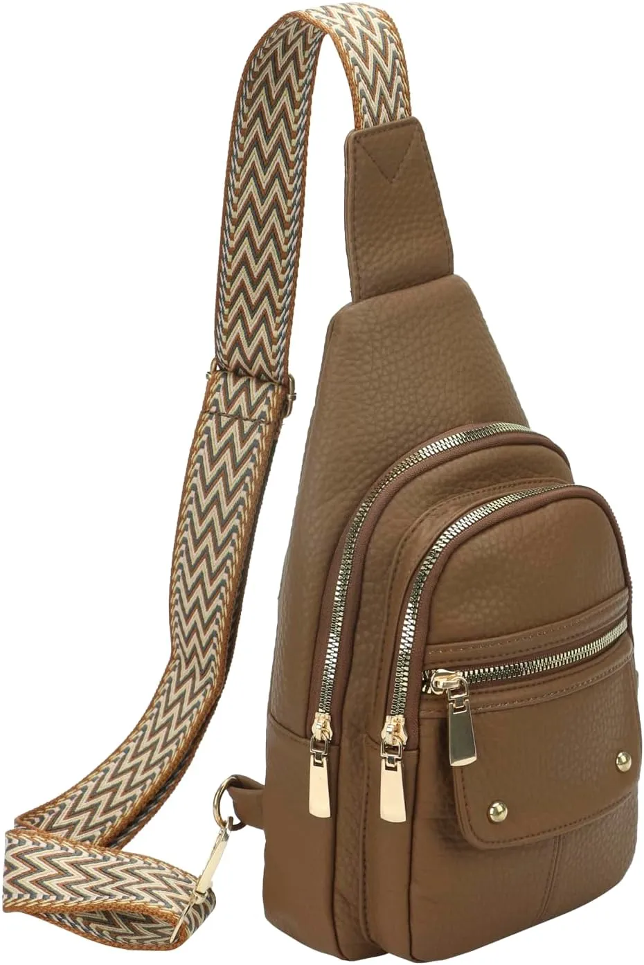 MICOM Sling Bag,Anti Theft Crossbody Packs for Women,Leather Sling Bag for Travel,Crossbody Purses with Adjustable Strap (Khaki)