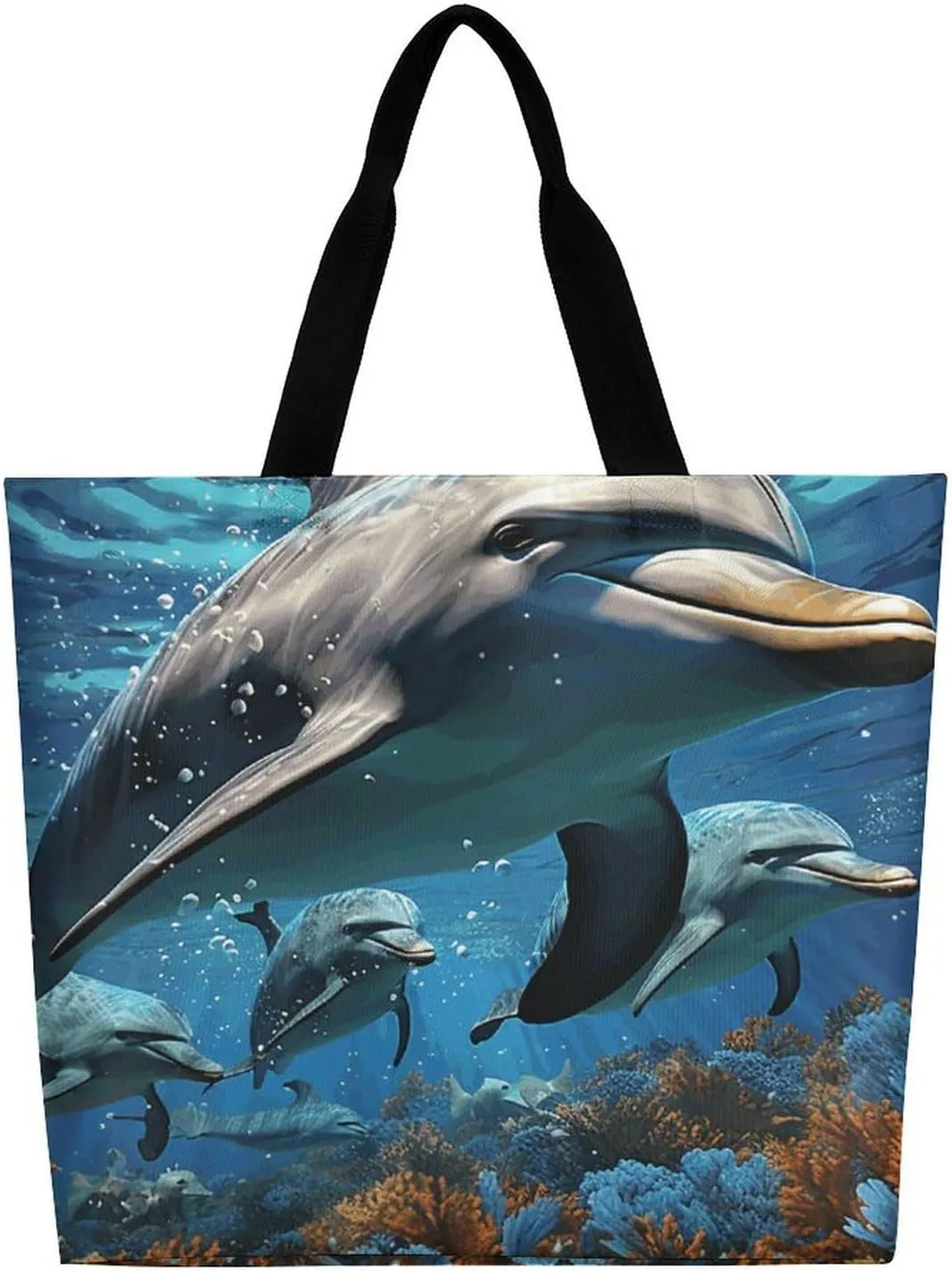 Microphone with Music Notes Tote Bag for Women Reusable Grocery Shoulder Bag Shopping Bags for Travel, Groceries