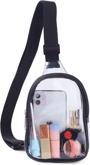 Mini Clear Sling Bag, Clear Bag Stadium Approved, Transparent Crossbody Fanny Pack for Women Men