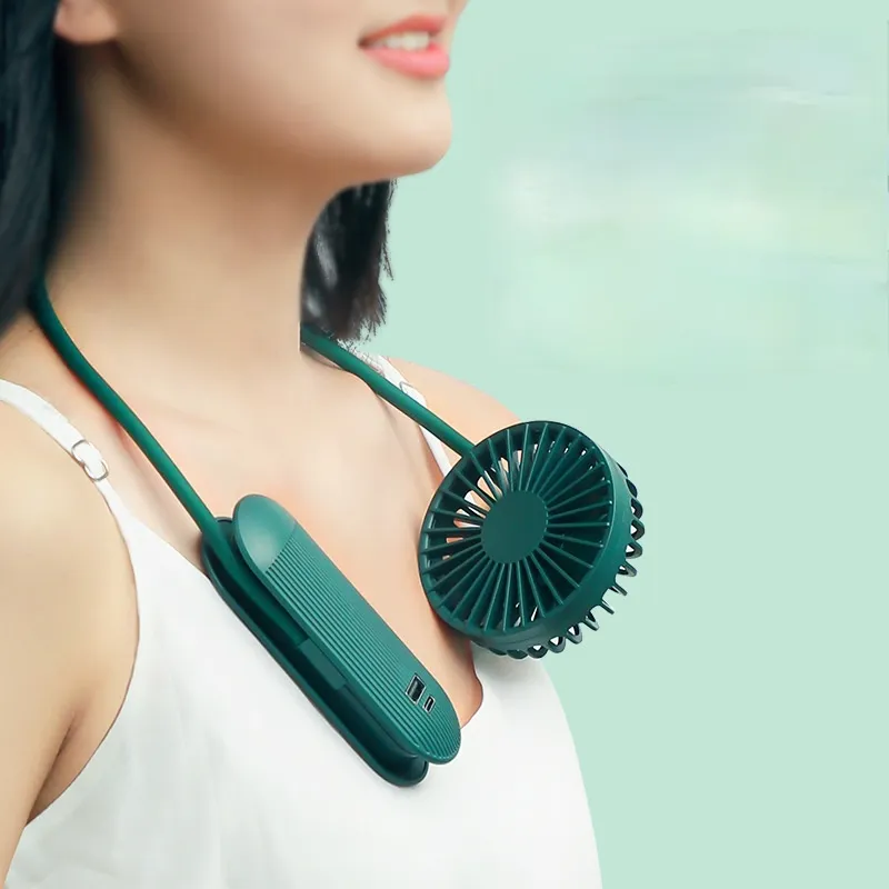 Mini Fan Hanging Neck Upgrade Rechargeable Foldable Portable Outdoor Handheld USB Fan