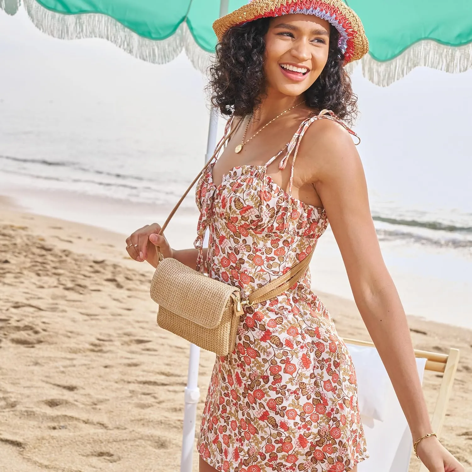 MINICAT Straw Small Summer Purses for Women Crossbody Purse Beach Bags for Everyday Cruise Travel Vacation Essentials