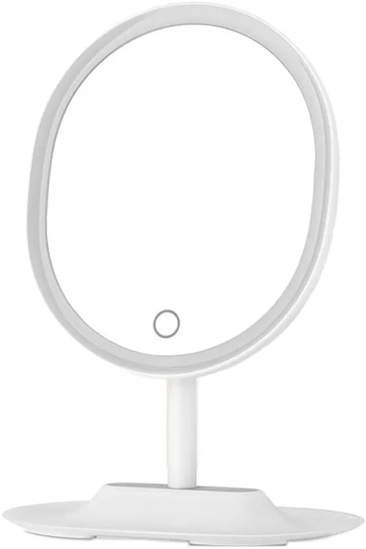 Mirrors Makeup, Smart Desktop LED Fill Light can be Flipped HD Desktop Cosmetic R04 Tabletop (Color : Pink) (Color : Green), White