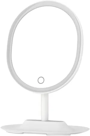 Mirrors Makeup, Smart Desktop LED Fill Light can be Flipped HD Desktop Cosmetic R04 Tabletop (Color : Pink) (Color : Green), White
