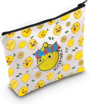 MNIGIU Adventure T-ime Cartoon Inspired Gift Lemongrab Lover Gift Acceptable Makeup Zipper Pouch for Lemon Grab Fan (Acceptable), Medium