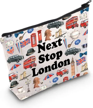 MNIGIU London Symbols Souvenir Cosmetic Bag London Vacation Gift London Trip Makeup Bag London Lover Gift Europe Travel Gift