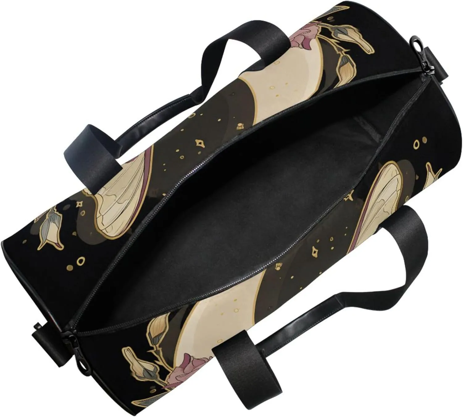 MNSRUU Sports Duffel Bags, Pink Rose Moth Athletic Gym Bag Overnight Workout Travel Tote Luggage for Men Women Yoga