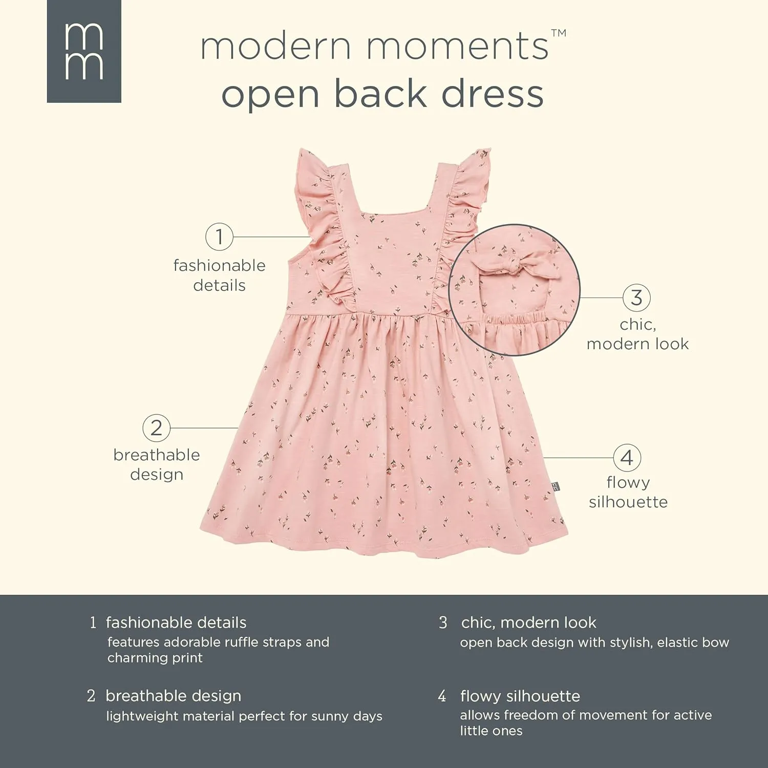 Modern Moments by Gerber Baby Girls' Dress with Bow Back