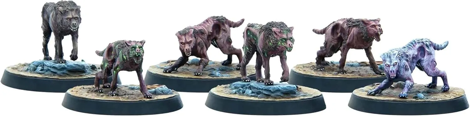 Modiphius Entertainment: Fallout: Wasteland Warfare Creatures: Mongrel Scavenging Pack - 6 Figures, Unpainted 32mm Multi-Part Resin Miniatures, RPG