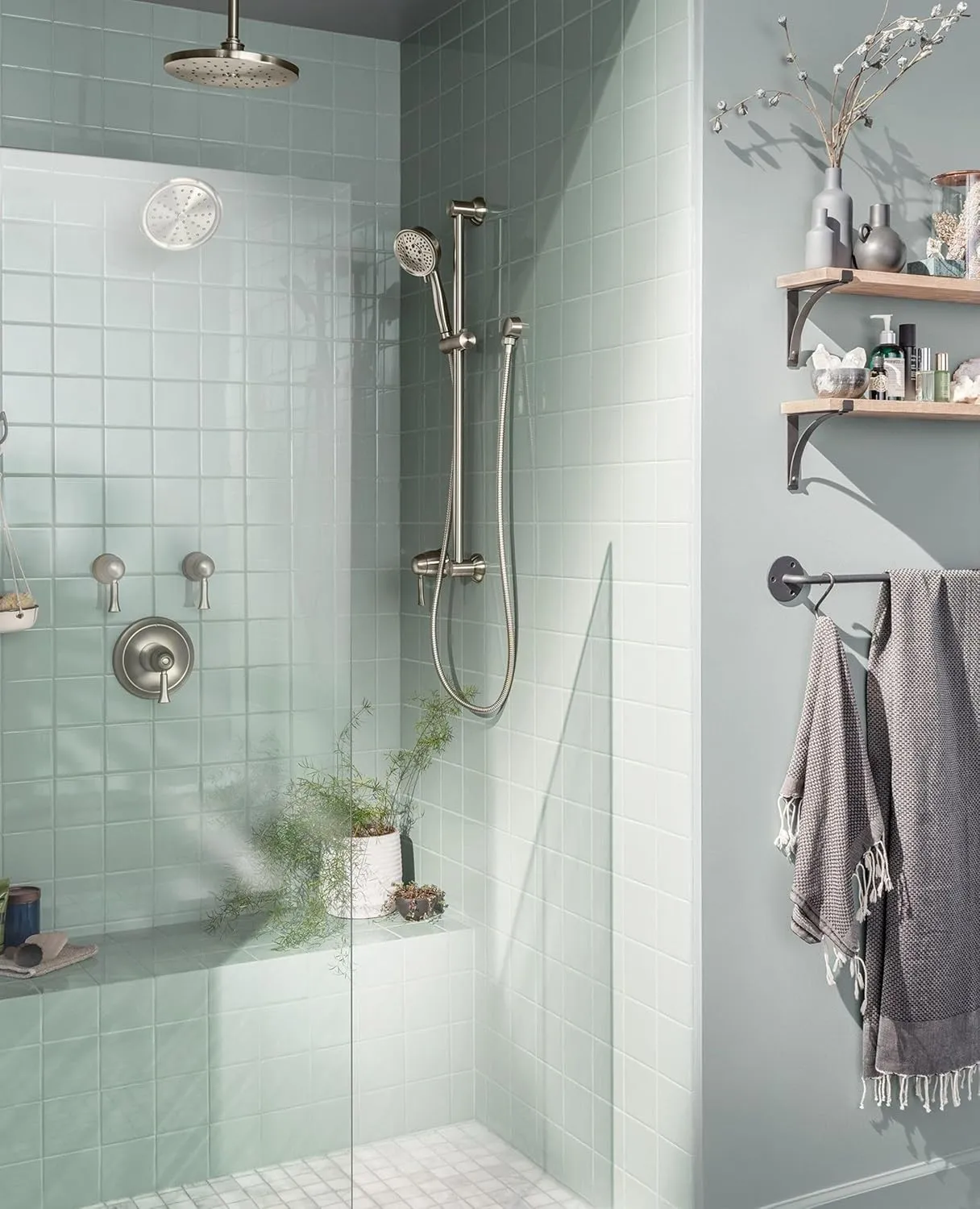 Moen 3667EPBN Collection Eco-Performance Handheld Showerhead with 69 Long Hose Featuring 30-Inch Slide Bar, Brushed Nickel