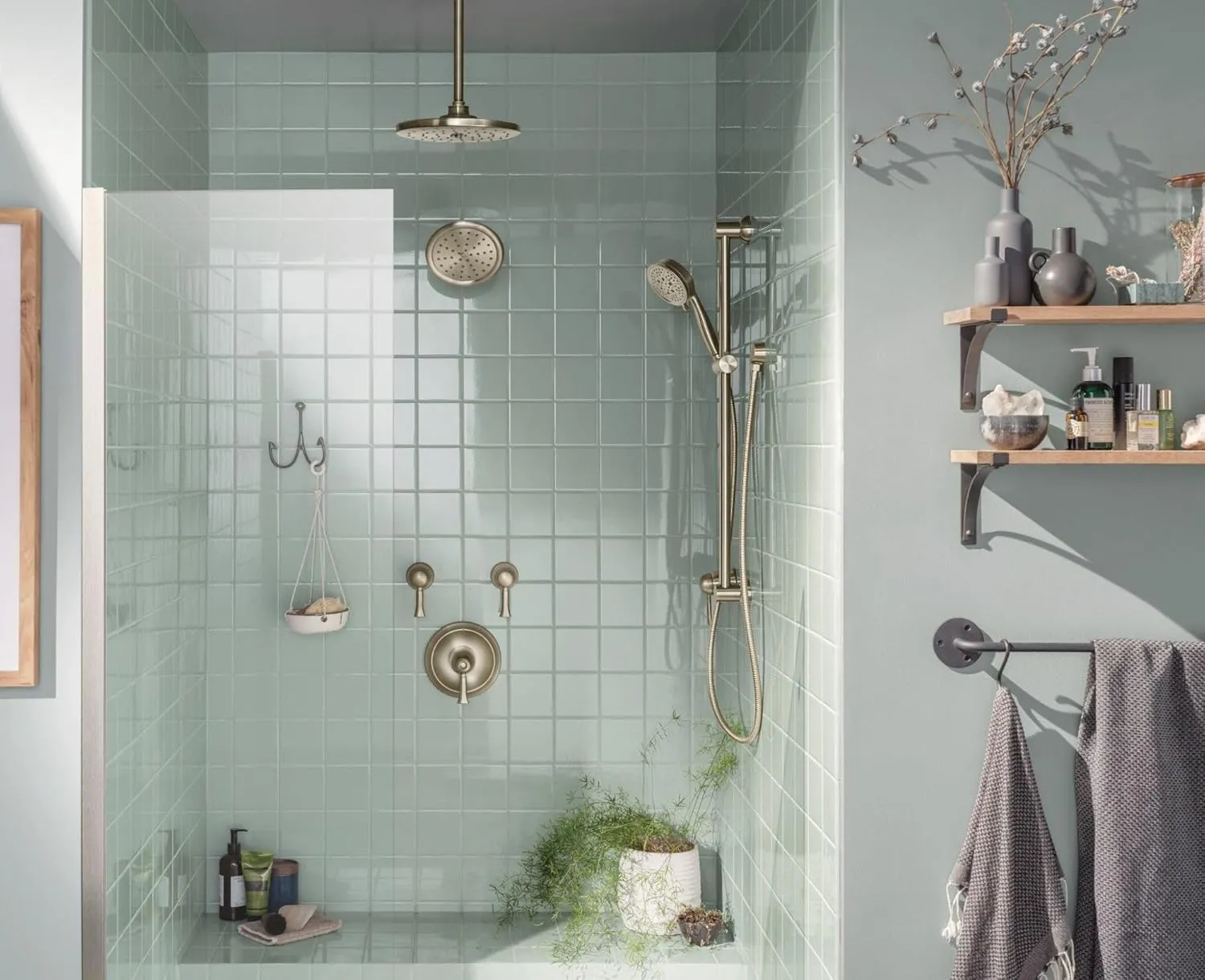 Moen 3667EPBN Collection Eco-Performance Handheld Showerhead with 69 Long Hose Featuring 30-Inch Slide Bar, Brushed Nickel