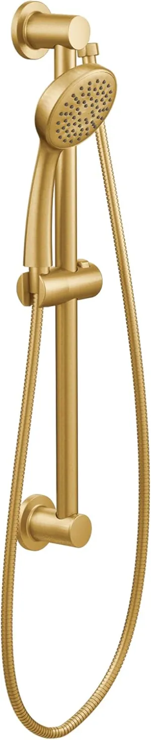 Moen Brushed Gold Eco-Performance Single Function Handheld Shower with 24-Inch Slide Bar, 3868EPBG