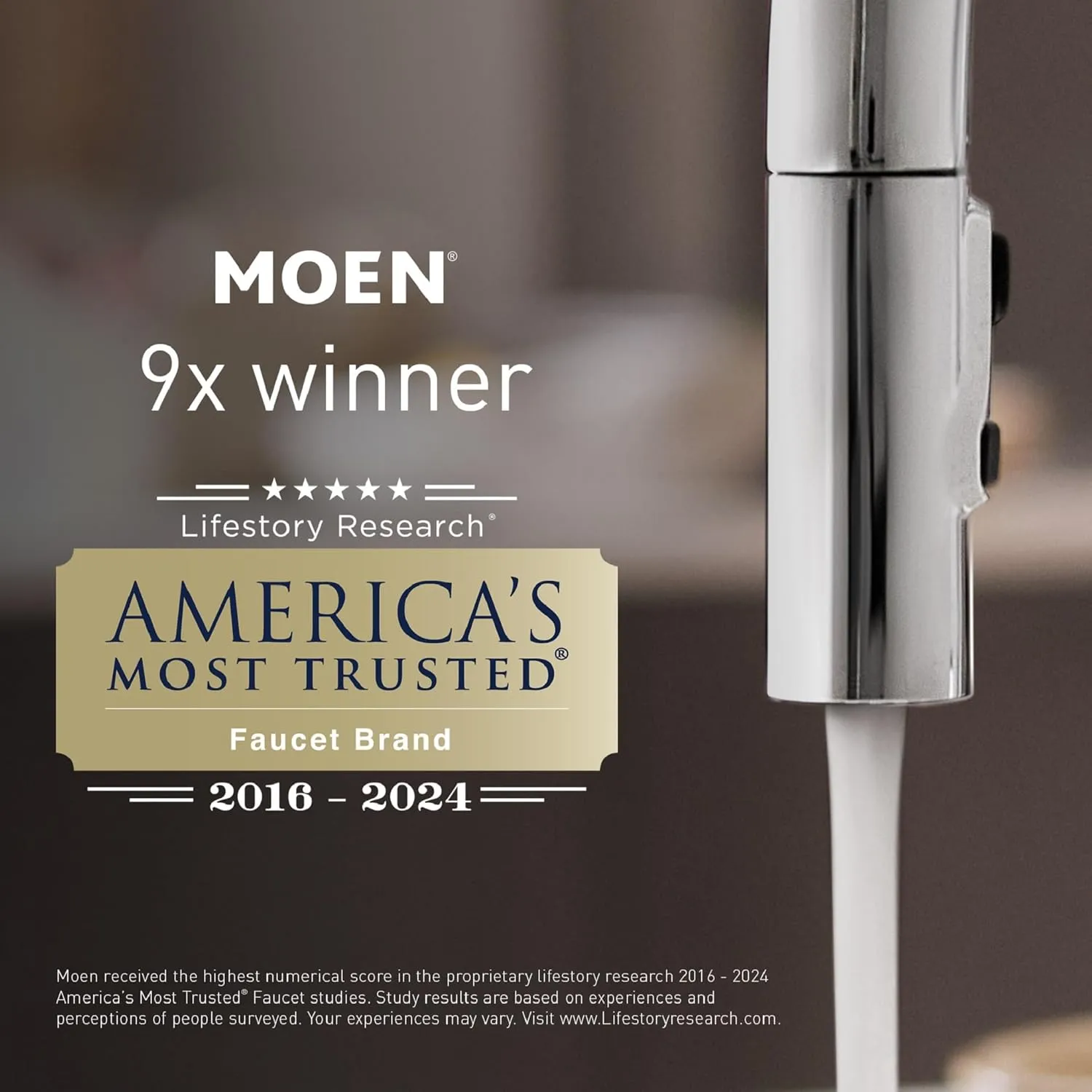 Moen Brushed Gold Eco-Performance Single Function Handheld Shower with 24-Inch Slide Bar, 3868EPBG