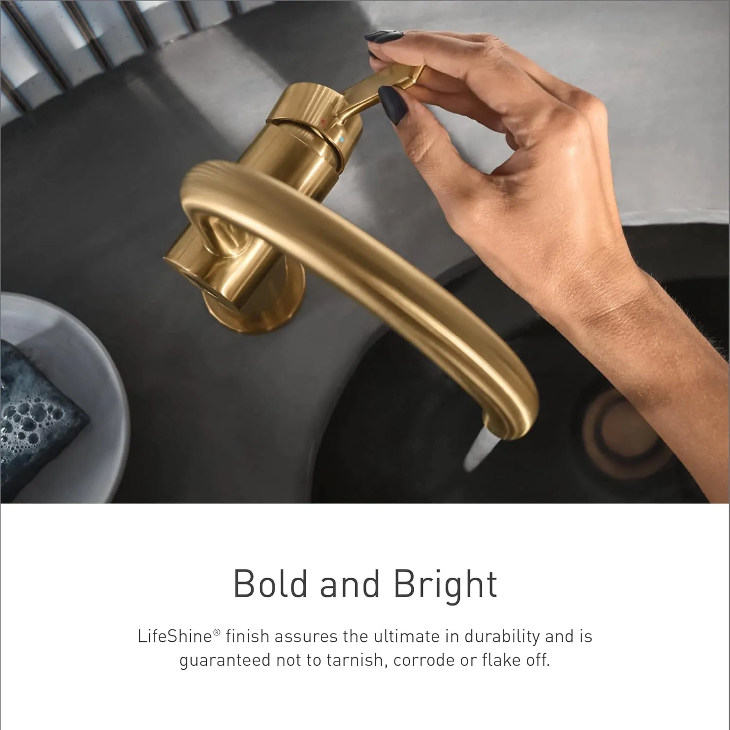 Moen Brushed Gold Eco-Performance Single Function Handheld Shower with 24-Inch Slide Bar, 3868EPBG