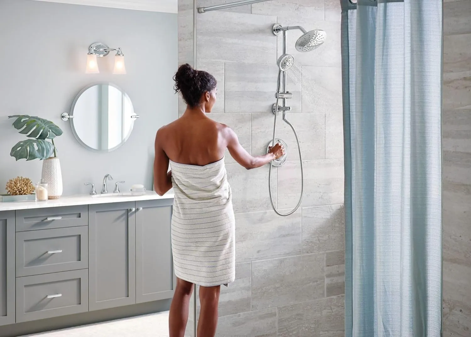 Moen Chrome Replacement 4-Function Eco-Performance Handheld Showerhead, 164927