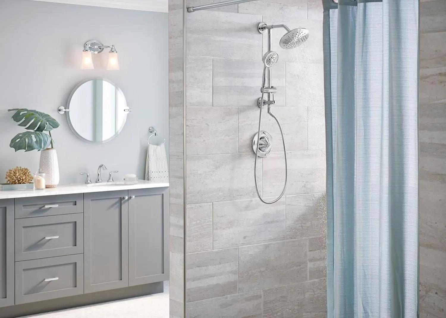 Moen Chrome Replacement 4-Function Eco-Performance Handheld Showerhead, 164927