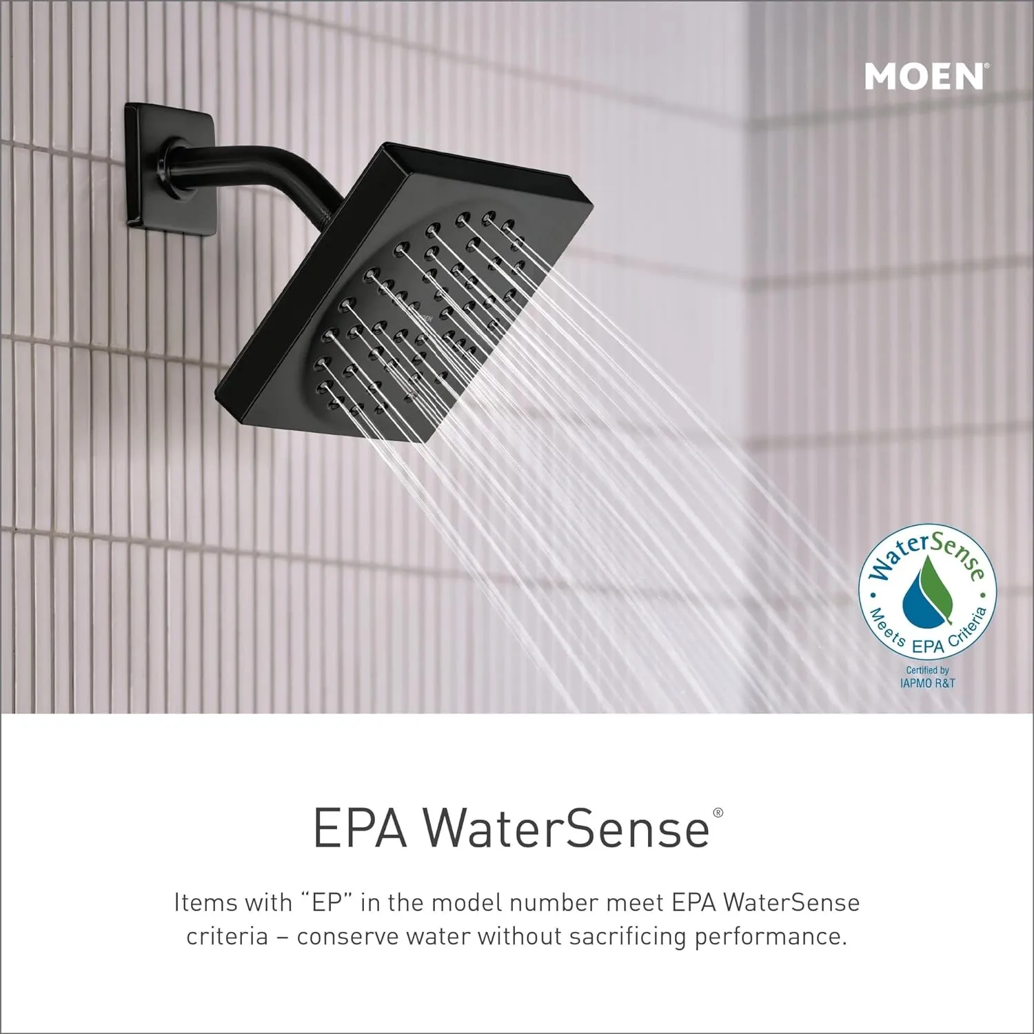 Moen Showering Core Matte Black Eco-Performance Handshower Handheld Shower, 3638EPBL