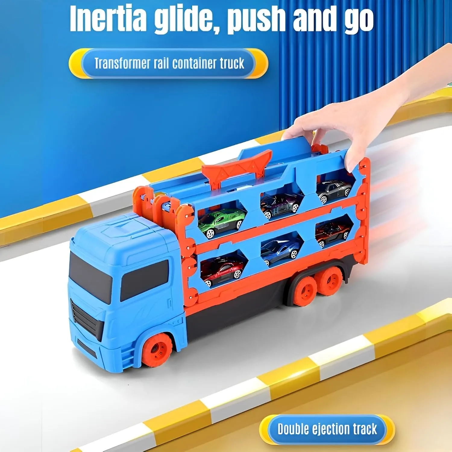 [Mokcoliy]【Transforming Catapult Truck Toy】 Foldable oy Vehicle Model for Boys 3-6 | 【Portable Truck Toy】 with Action | for Birthday, Christmas & Outdoor Ages 3-8