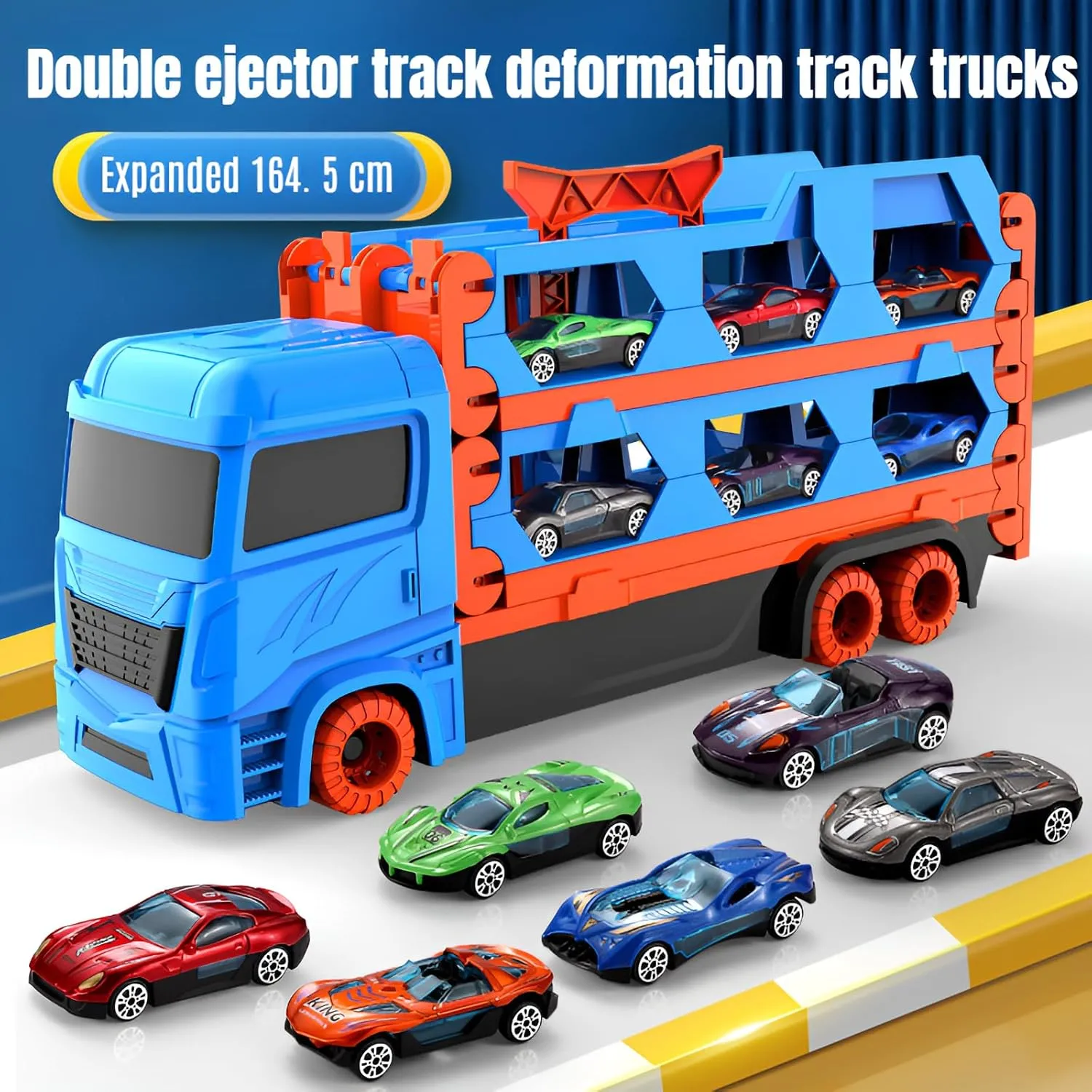 [Mokcoliy]【Transforming Catapult Truck Toy】 Foldable oy Vehicle Model for Boys 3-6 | 【Portable Truck Toy】 with Action | for Birthday, Christmas & Outdoor Ages 3-8