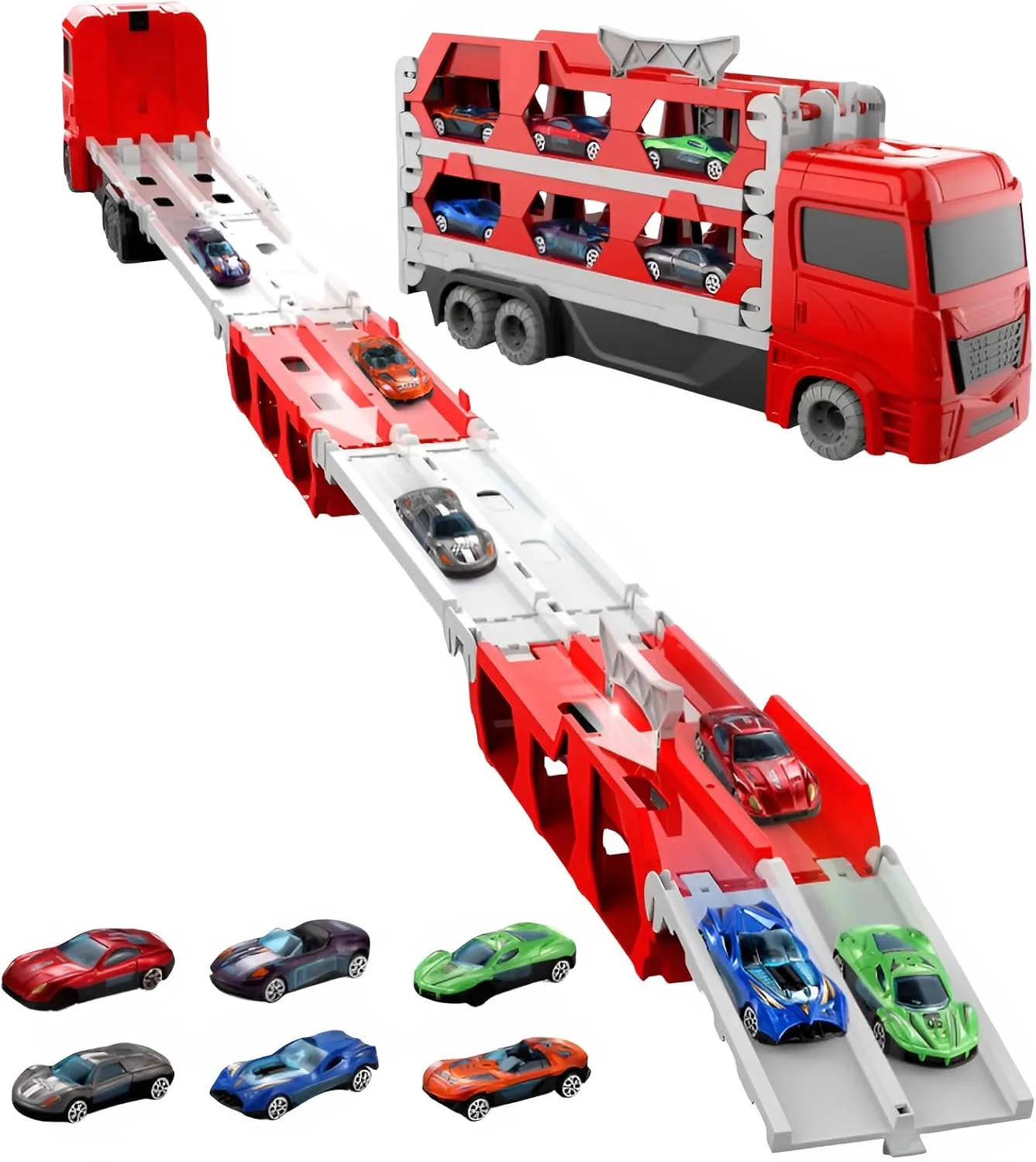 [Mokcoliy]【Transforming Catapult Truck Toy】 Foldable oy Vehicle Model for Boys 3-6 | 【Portable Truck Toy】 with Action | for Birthday, Christmas & Outdoor Ages 3-8