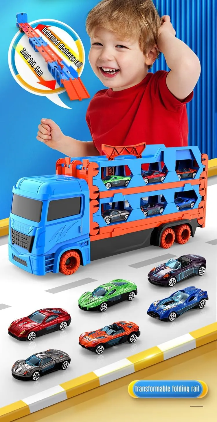 [Mokcoliy]【Transforming Catapult Truck Toy】 Foldable oy Vehicle Model for Boys 3-6 | 【Portable Truck Toy】 with Action | for Birthday, Christmas & Outdoor Ages 3-8
