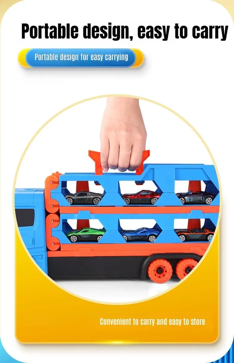 [Mokcoliy]【Transforming Catapult Truck Toy】 Foldable oy Vehicle Model for Boys 3-6 | 【Portable Truck Toy】 with Action | for Birthday, Christmas & Outdoor Ages 3-8