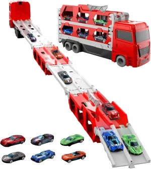 [Mokcoliy]【Transforming Catapult Truck Toy】 Foldable oy Vehicle Model for Boys 3-6 | 【Portable Truck Toy】 with Action | for Birthday, Christmas & Outdoor Ages 3-8