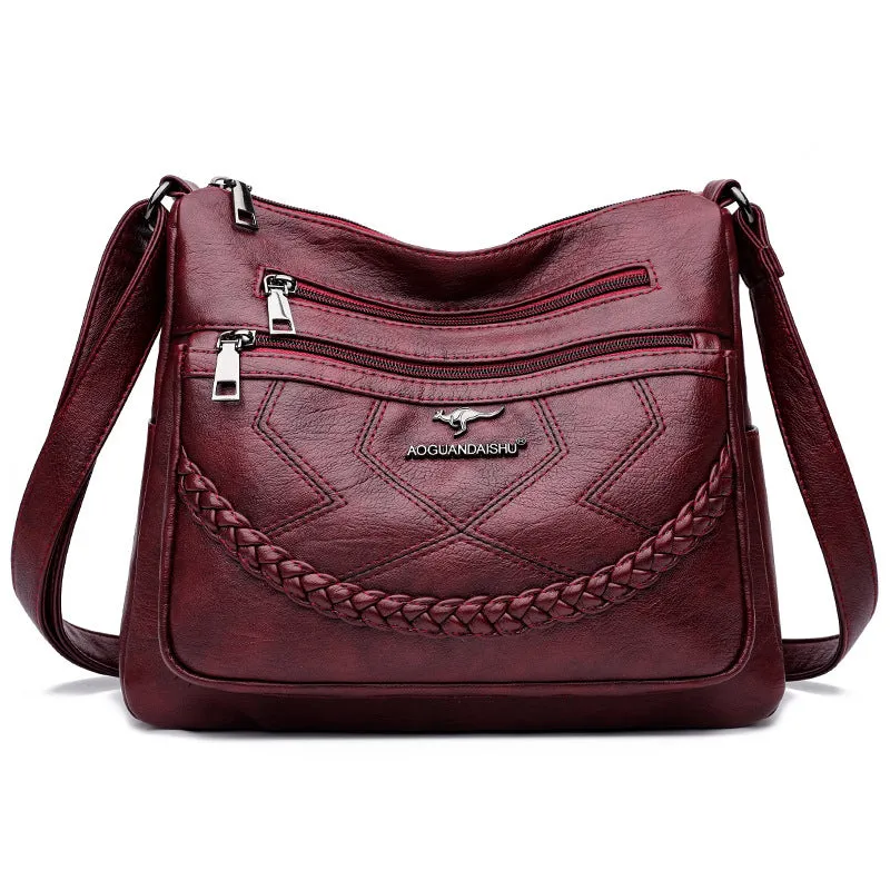 Mom Simple Fashion Soft Leather Lady Crossbody Bags