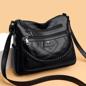 Mom Simple Fashion Soft Leather Lady Crossbody Bags