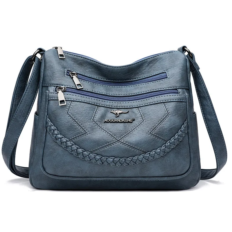Mom Simple Fashion Soft Leather Lady Crossbody Bags