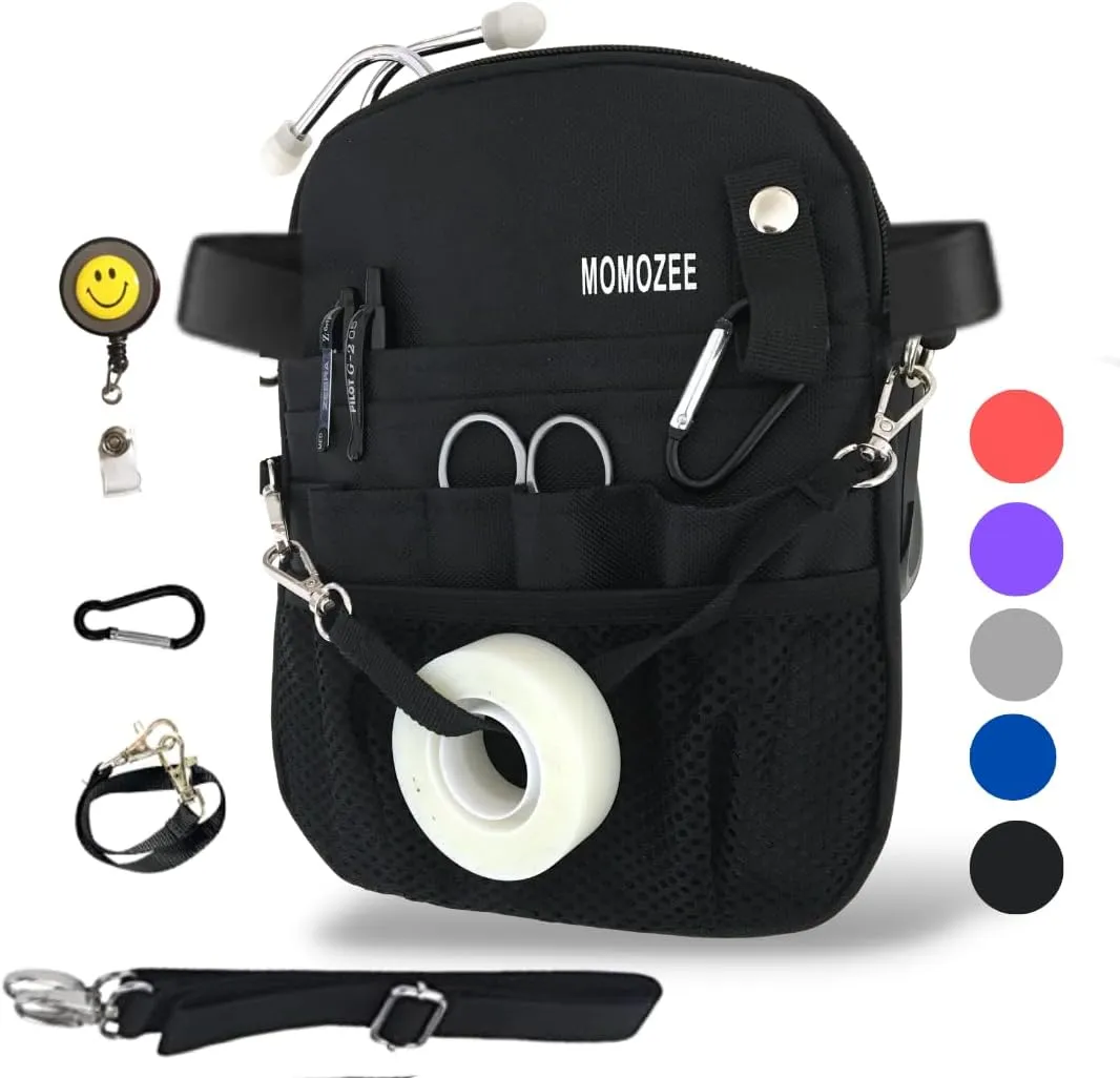 MOMOZEE nurse bag, Nursing essentials for Nurses Fanny Pack, Nurse Students essentials, Nurses accessories for work, nurse gift Waist pouch, medical tool Belt (CNA,RN,PCT,PA,MD)