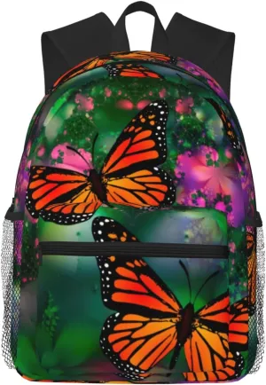 Monarch Butterfly Garden Lightweight Packable Backpack Travel Casual Hiking Daypack Foldable Backpack For Men Women