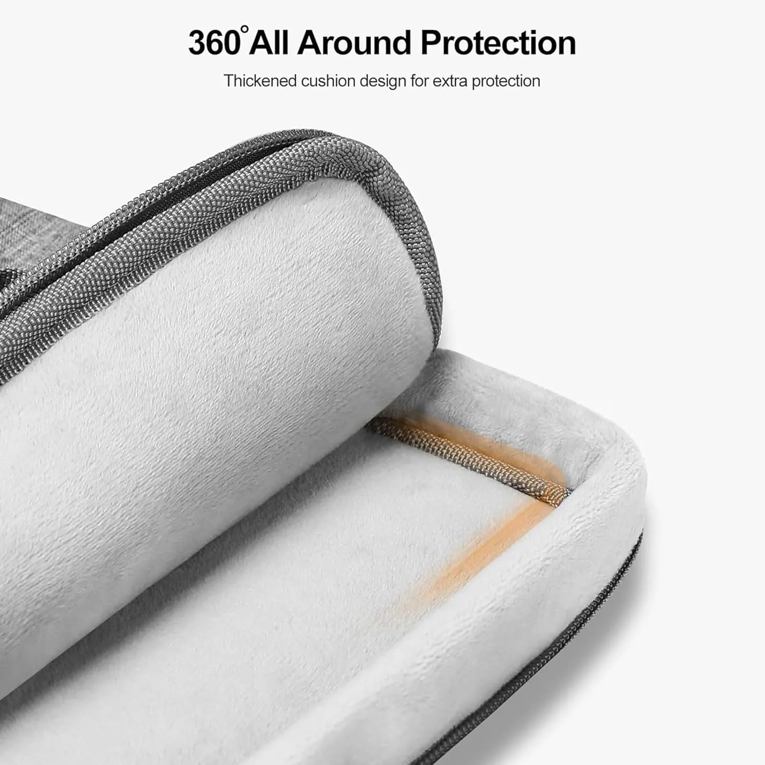MOSISO 360 Protective Laptop Bag, 13.3 inch Vertical Computer Bag Compatible with MacBook, HP, Dell, Lenovo, Asus Notebook with Shoulder Strap & Front Raised & Vertical Pockets, Gray