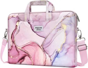 MOSISO Laptop Shoulder Bag Compatible with MacBook Air/Pro, 13-13.3 inch Notebook, Polyester Briefcase with Belt, Pink, 13.3 inch, Unisex-Adults, Crossbody, Business