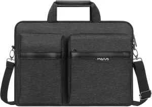 MOSISO Laptop Shoulder Bag,15 inch Computer Bag Compatible with MacBook, HP, Dell, Lenovo, Asus Notebook,15.6 inch Laptop Sleeve with 2 Raised Zipper Pockets & Hidden Pockets & Handle & Belt,Black