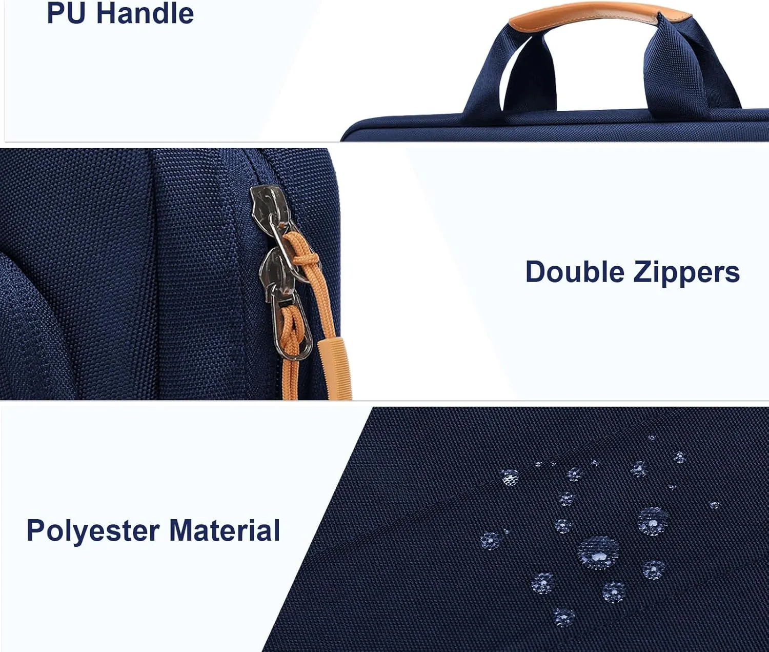 MOSISO Laptop Shoulder Messenger Bag, 15-15.6 inch Computer Bag Compatible with MacBook Pro 16 inch, HP, Dell, Lenovo, Asus Notebook, Briefcase with Front Rectangle&Horizontal Pockets&Belt, Navy Blue
