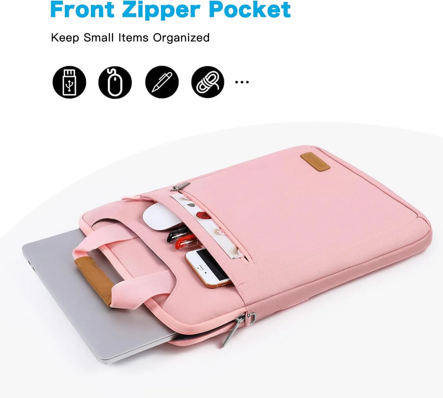 MOSISO Vertical Laptop Shoulder Bag Compatible with MacBook Air 15 inch M2 A2941 2023/Pro 16 2023-2019 M2 A2780 M1 A2485 A2141/Pro 15 A1398,15-15.6 inch Notebook with Zipper Pockets & Belt, Pink