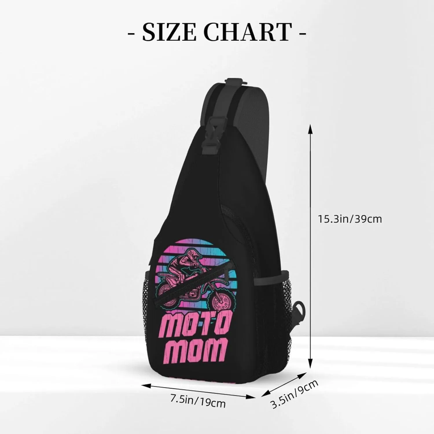 Motocross Dirt bike Motocycle American Flag Sling Bag Crossbody Bag Casual Chest Bags Travel Shoulder Backpack