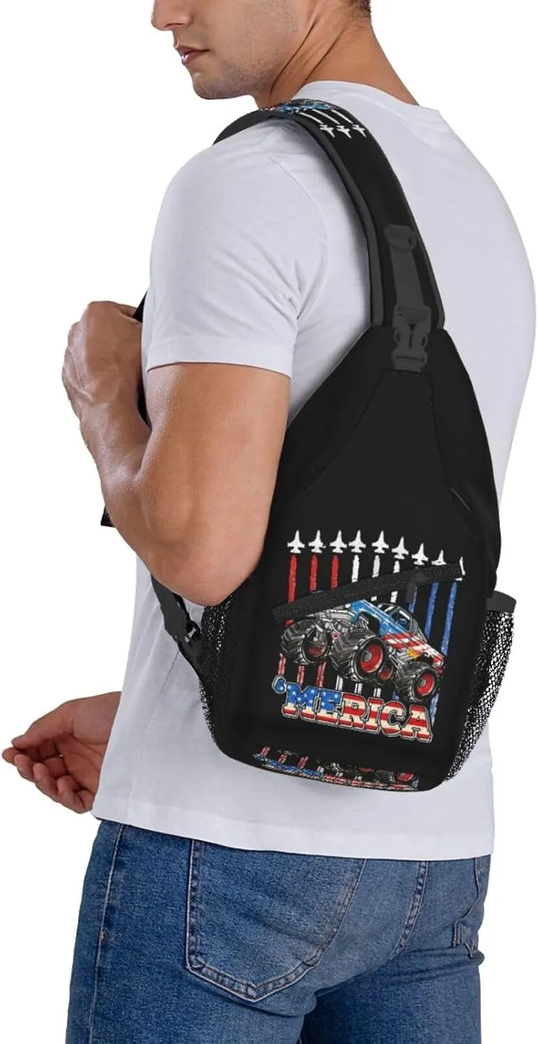 Motocross Dirt Bike Racing Flying Jump Sling Bag Adjustable Crossbody Bag Casual Chest Bags Travel Shoulder Backpack